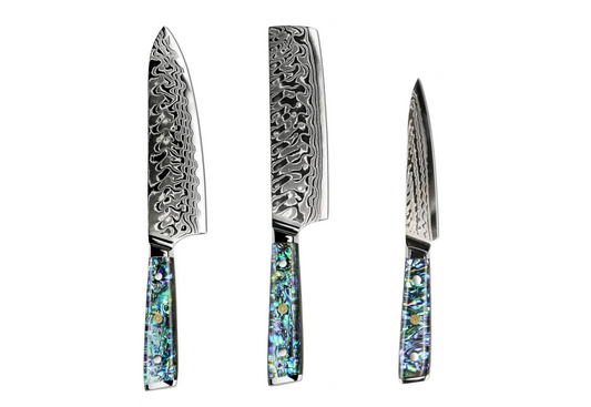 The Emperor - Set of 3 - Japanese Folded Damascus Steel Knives