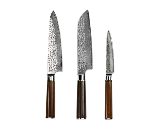 Kyoto - Set of 3 - Japanese Folded Damascus Steel Knives