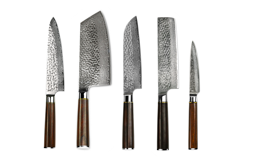 Kyoto - Set of 5 - Japanese Folded Damascus Steel Knives